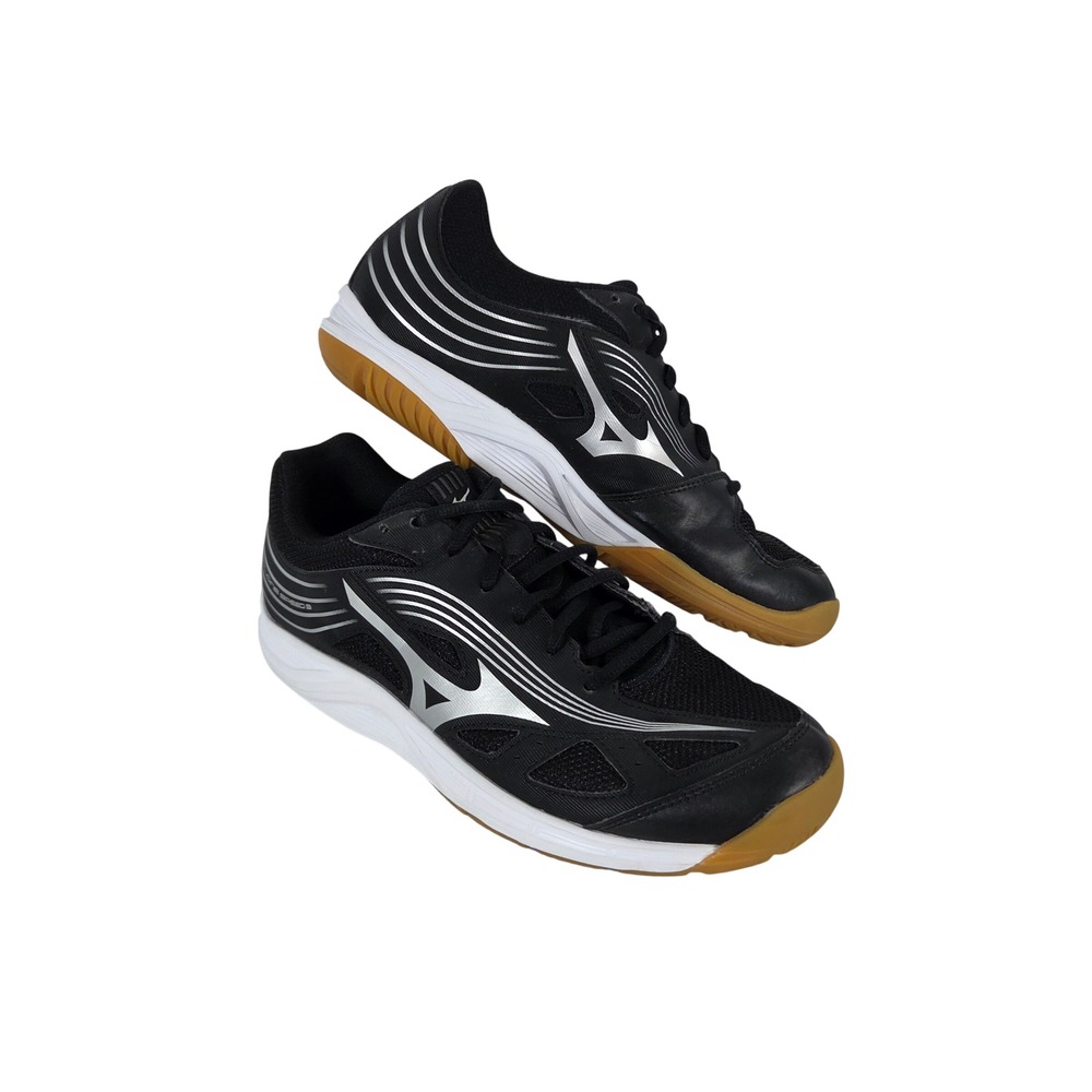 Mizuno Cyclone Speed 3 Black Silver Gum Sole Court Shoes Womens 9 V1GC218008